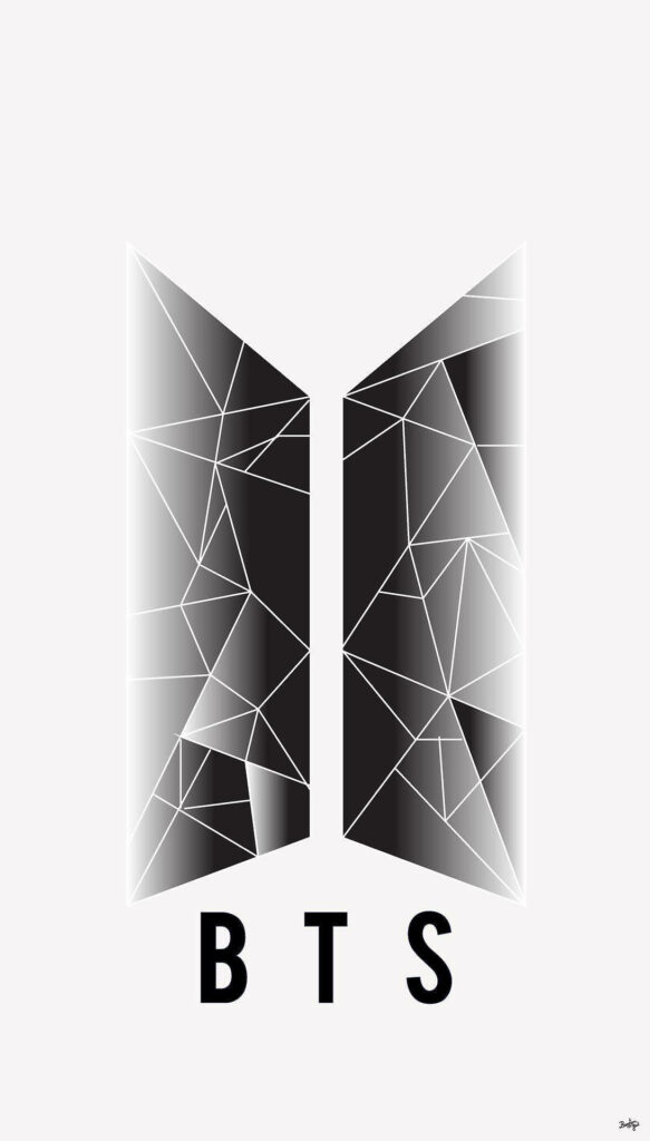 BTS Black: Abstract Logo of Iconic Korean Boy Group as a Striking Wallpaper
