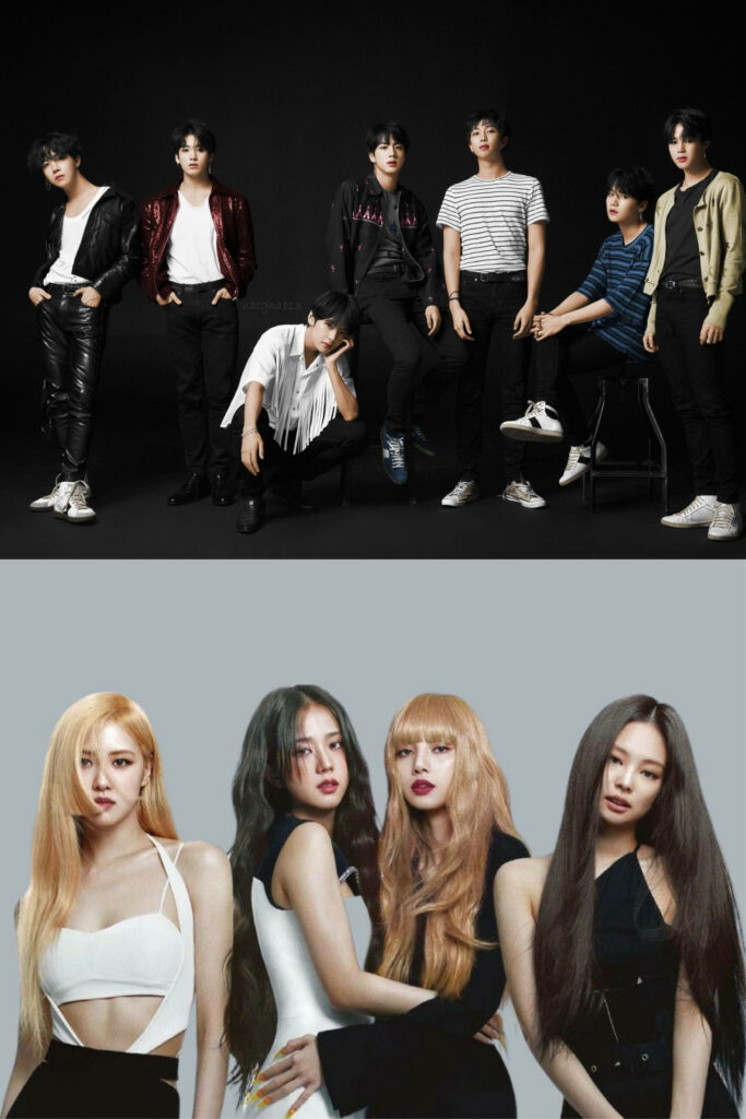 K-pop Powerhouses BTS and BLACKPINK Channel Seductive Fashion as They Strike a Pose Wallpaper