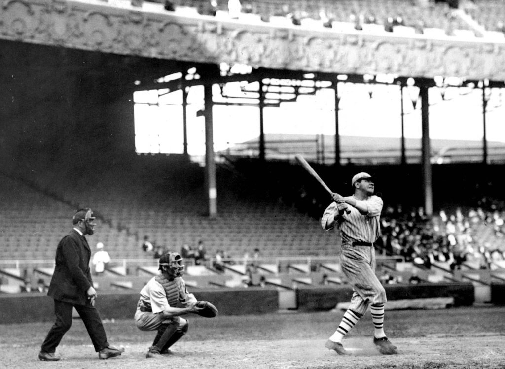 Babe Ruth vintage black and white wallpaper iconic baseball legend at the plate classic sports photo