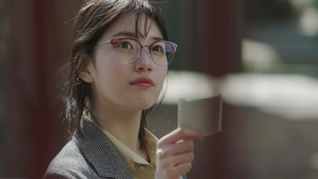 Bae Suzy thoughtful pose glasses casual outfit Miss A member While You Were Sleeping wallpaper background