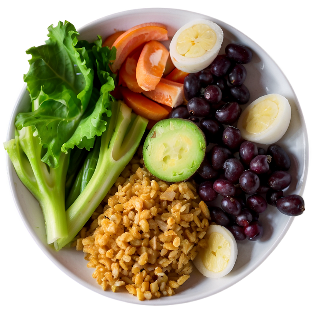 Wholesome Budget-Friendly Meal: Fresh Veggies & Hard-Boiled Eggs Wallpaper