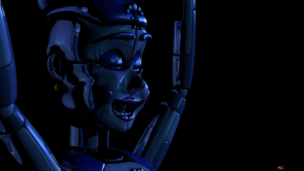 Ballora Five Nights at Freddy's dark wallpaper eerie animatronic features haunting expression