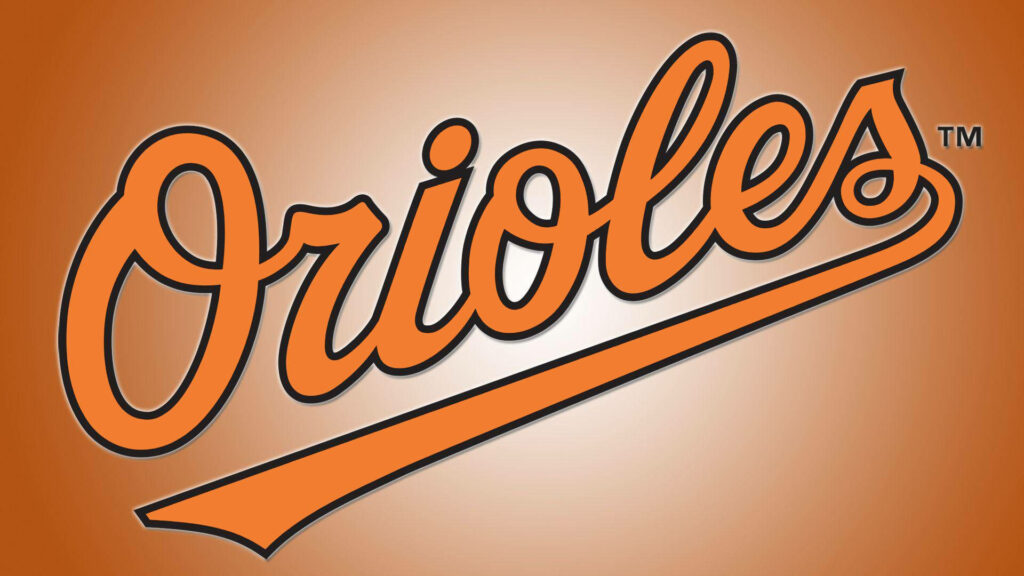 Baltimore Orioles wordmark wallpaper bold orange script warm gradient background energy