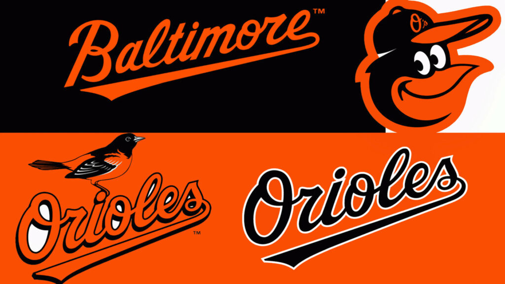 Baltimore Orioles wallpaper featuring team logo mascot vibrant orange and black baseball design