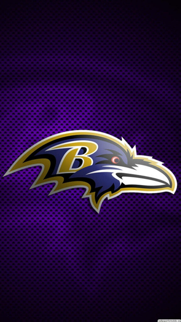Baltimore Ravens logo on textured purple background showcasing team colors and football spirit Wallpaper
