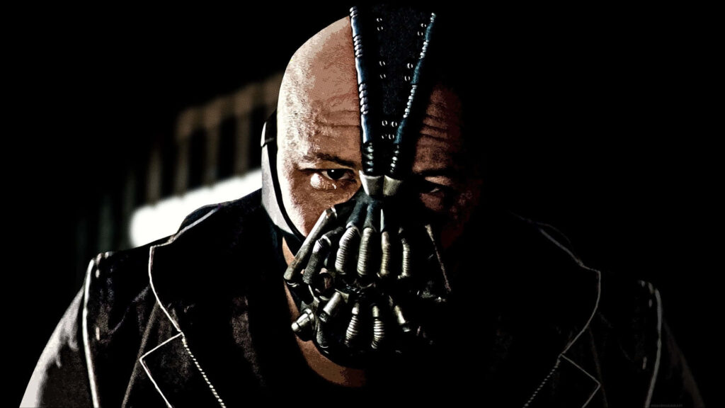 Bane DC Comics wallpaper featuring intimidating masked villain with dark intense background