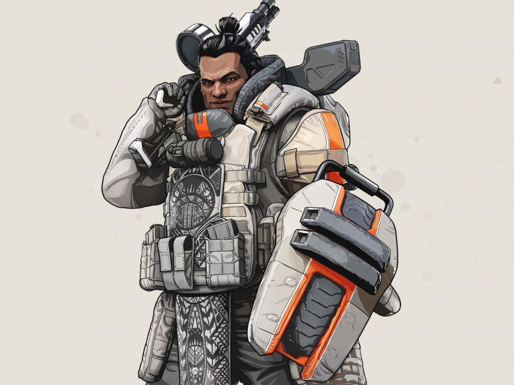 Bangalore from Apex Legends in futuristic armor holding tactical shield ready for battle wallpaper