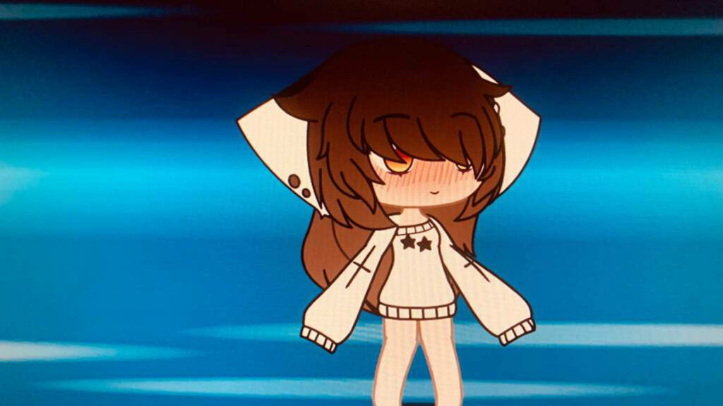 Banging Cutie: A Gacha Life Girl's Charming Oversized Sweatshirt Wallpaper!