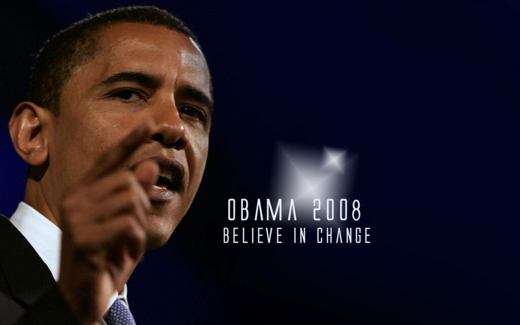 Barack Obama 2008 speech wallpaper with Believe In Change slogan highlighting hope and transformation