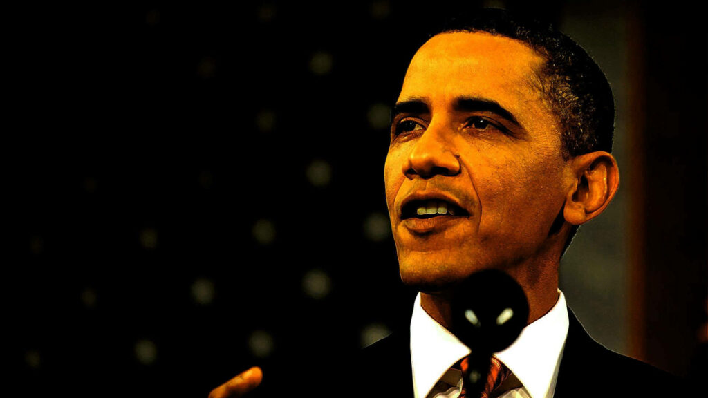Sepia portrait of Barack Obama showing expressive features and dignified presence wallpaper