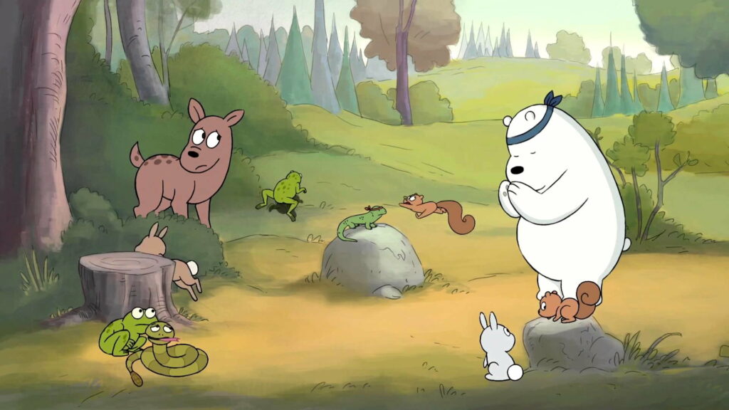 Adorable Animated Trio in High Definition: We Bare Bears Wallpaper Embellishes any Device Screen