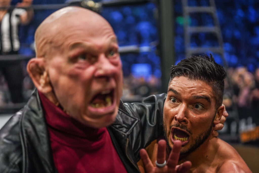 Baron Von Raschke and Ethan Page intense wrestling moment fierce expressions wallpaper