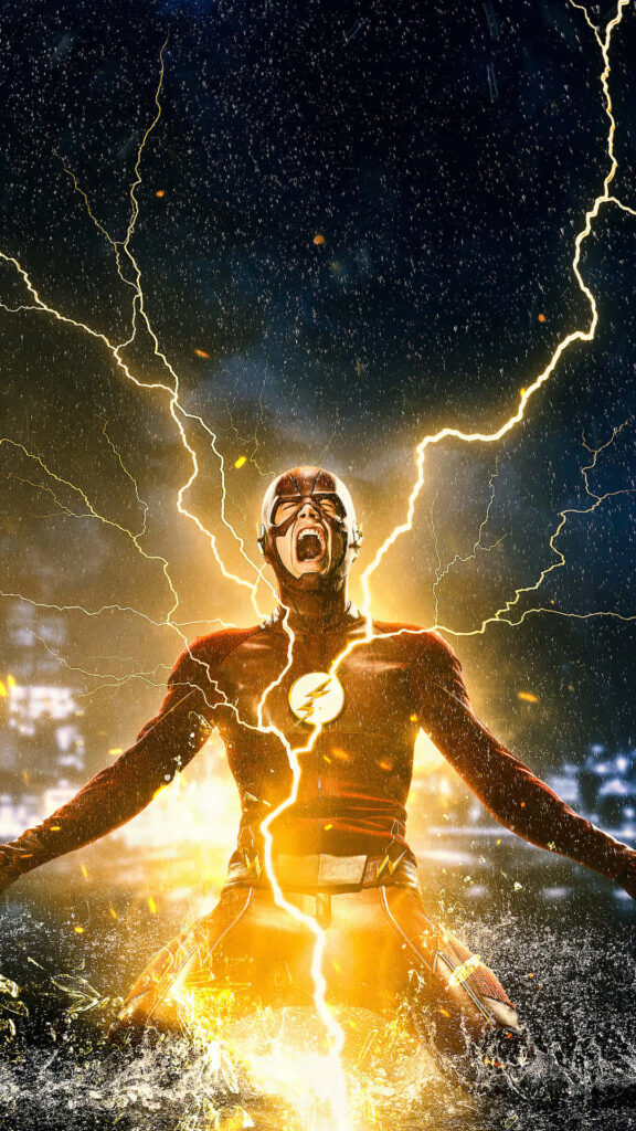 Barry Allen Wallpaper: The Fastest Man Alive in Electrifying Rain