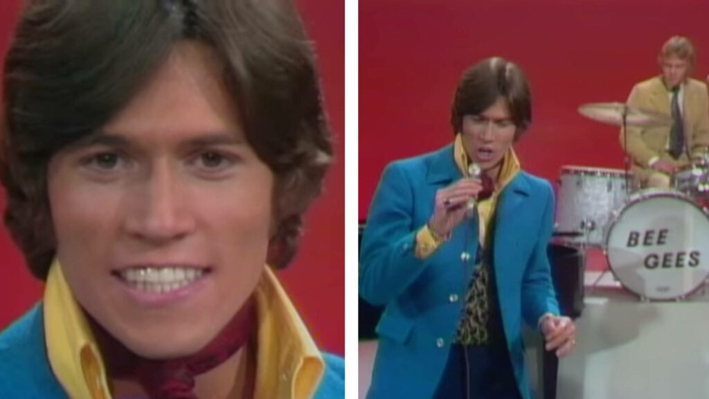 Barry Gibb Bee Gees performing 1968 Ed Sullivan Show classic band stage presence wallpaper