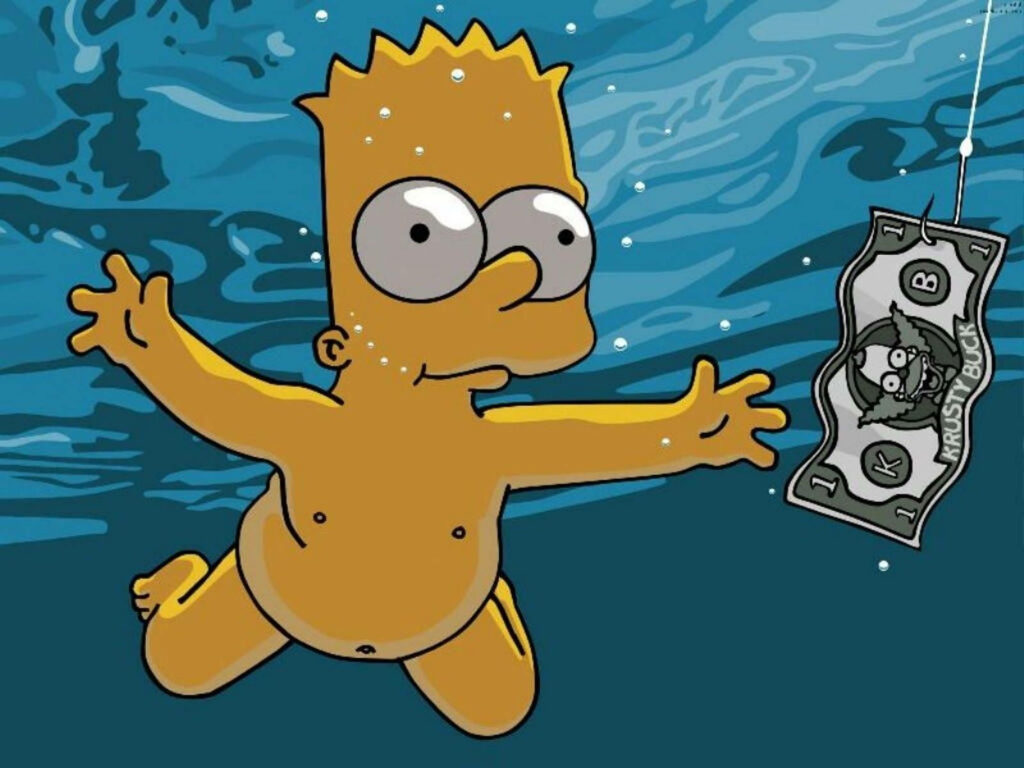 Bart Simpson Making Waves with a Splashing Sense of Humor - The Simpsons Dollar Dive Wallpaper