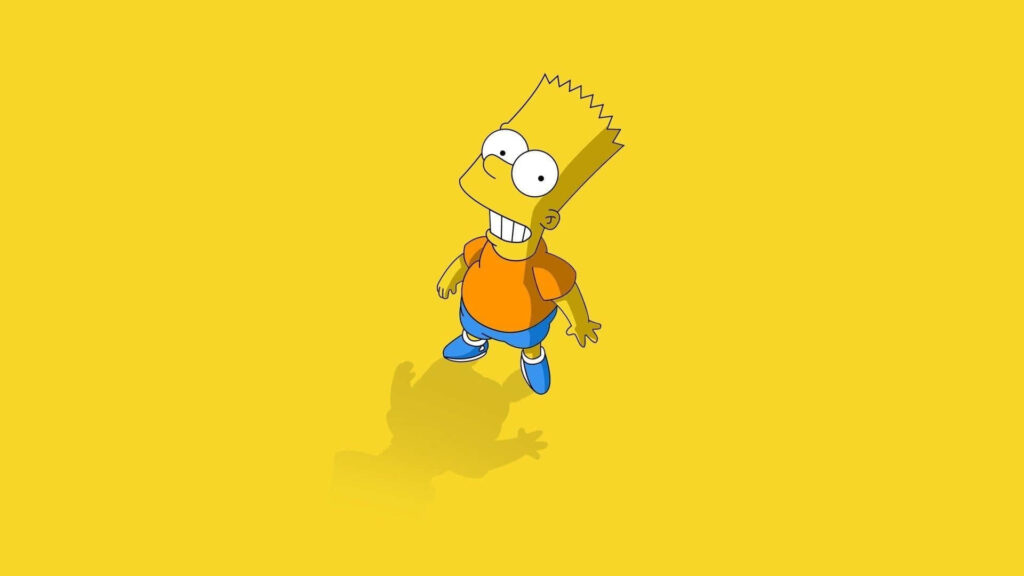 Bart Simpson Wallpaper: Vibrant Yellow Background & Mischievous Smile