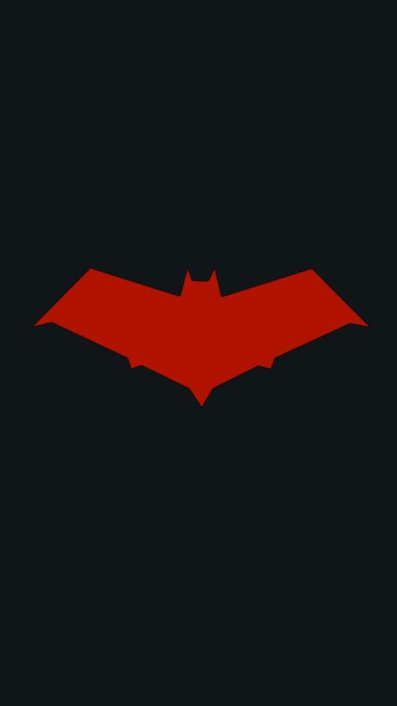 Vibrant Red Batman Logo Illustration for a Dynamic Iphone Wallpaper.