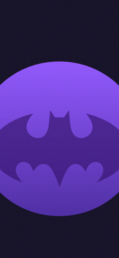 Bat Signal wallpaper featuring iconic Batman logo in deep purple and black bold background