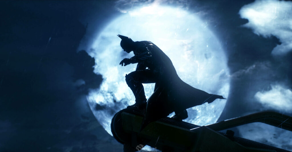 4K Batman Arkham City Wallpaper: Dark Silhouette & Moonlit Gotham