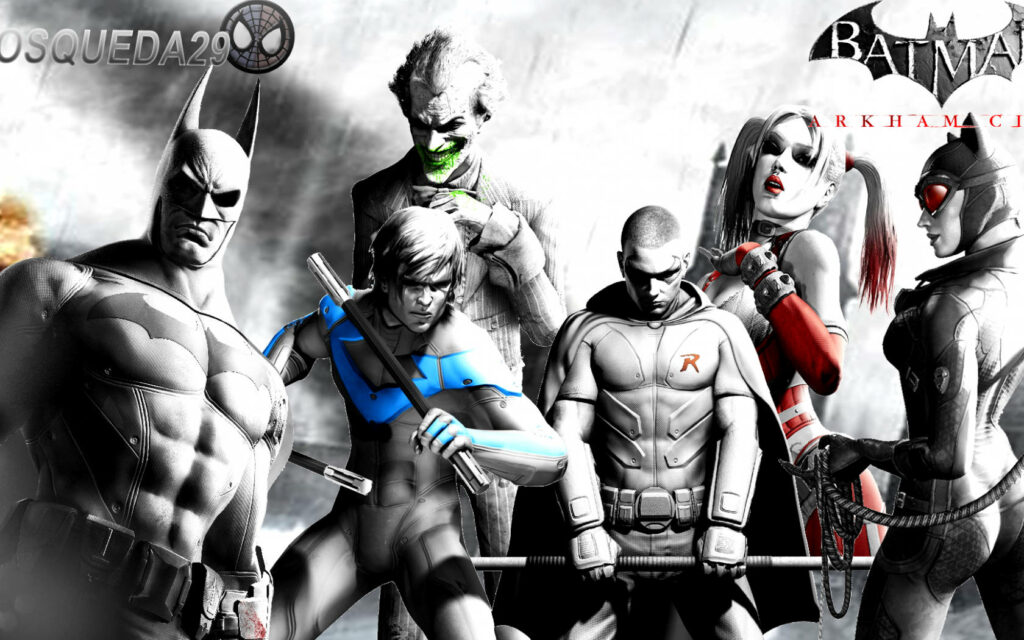 Batman: Arkham City Dynamic Wallpaper with Iconic Characters