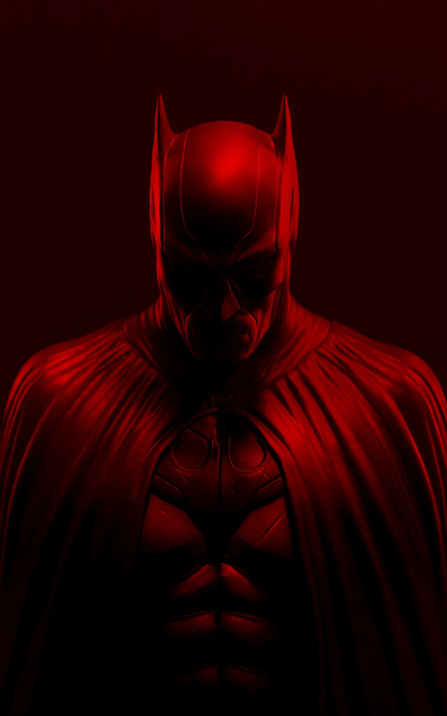 Batman Wallpaper: Dramatic Red & Black Silhouette Background