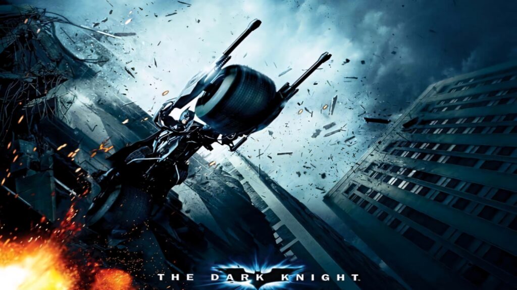 Batman on Batcycle: Epic Wallpaper of The Dark Knight's Action Scene