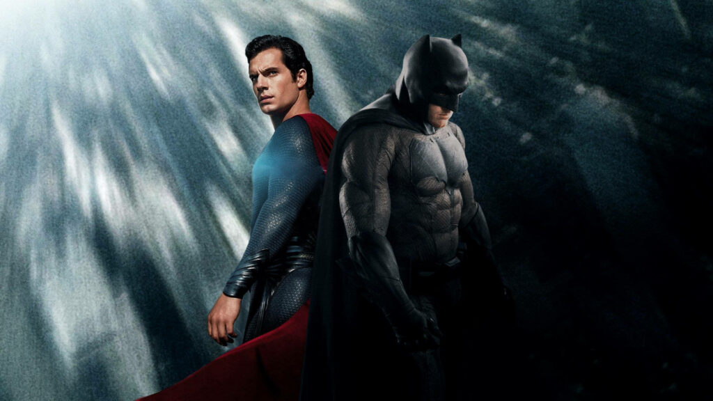 Batman and Superman stand back to back in dramatic dark scene from Batman v Superman Dawn of Justice Wallpaper