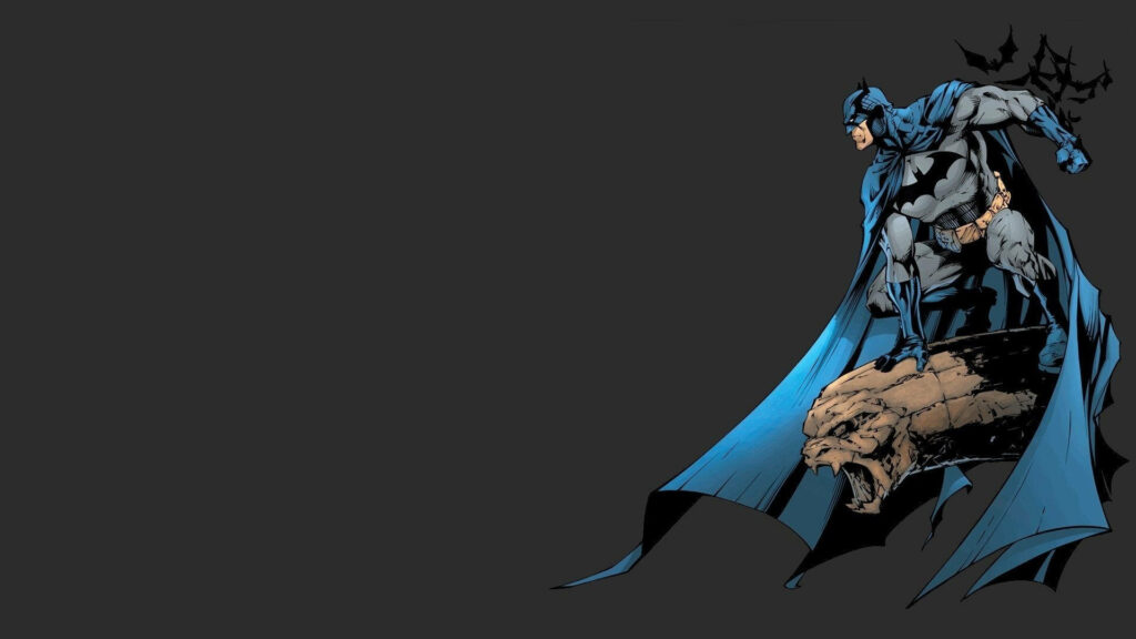 The Dark Knight Rides Again: Batman Comic Book Wallpaper Featuring Caped Crusader on Wooden Animal