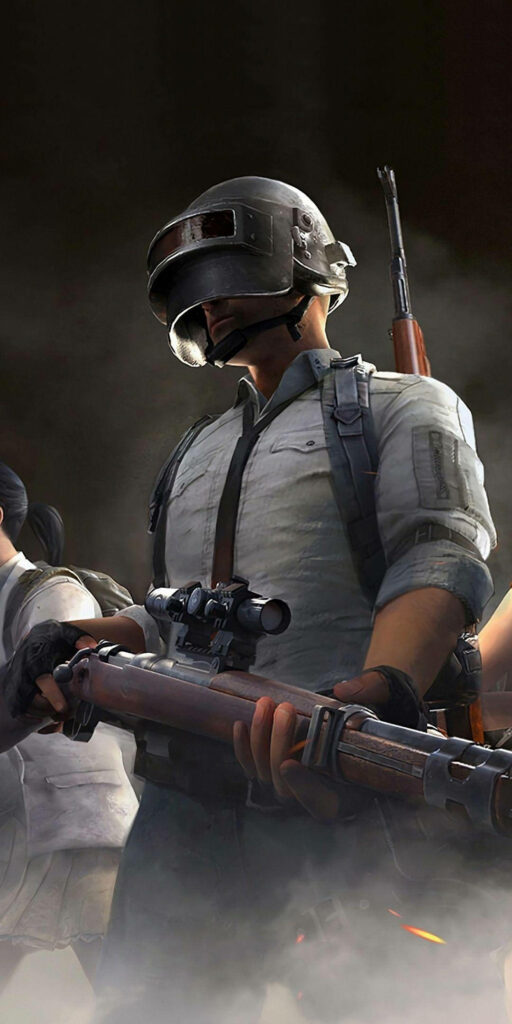 Victorious Warrior: Pubg Lite Mobile Hero Ready for Battle in Immersive Low-angle Shot Wallpaper
