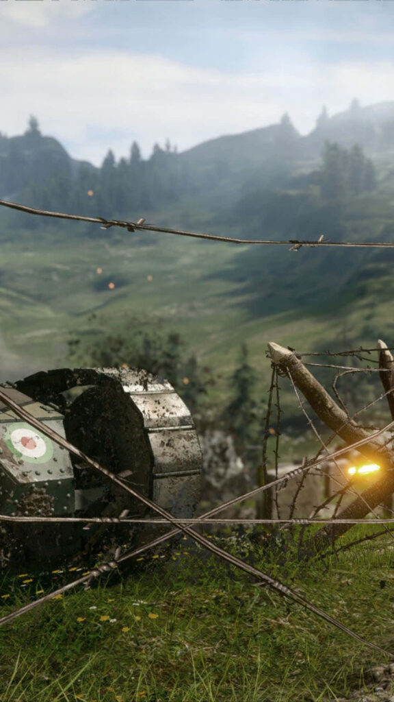 The Battleground Legacy: Dominance and Defense - A Battlefield 1 Inspired Android Wallpaper, Showcasing a Perilous Encounter Between Barbed Wire and Armored Might