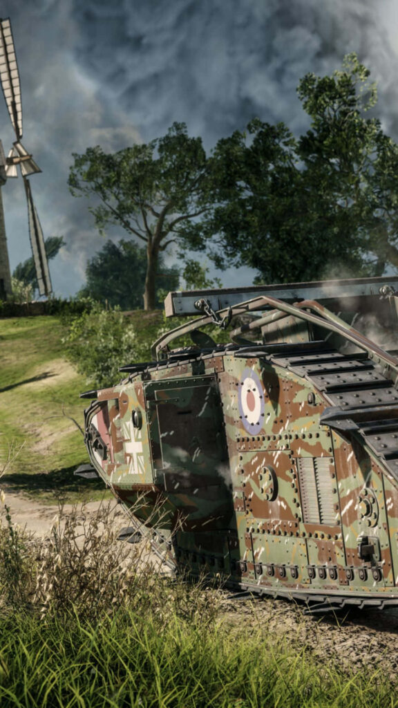Battlefield 1: Camouflaged Tank Dominates the Battlefield - Android Wallpaper