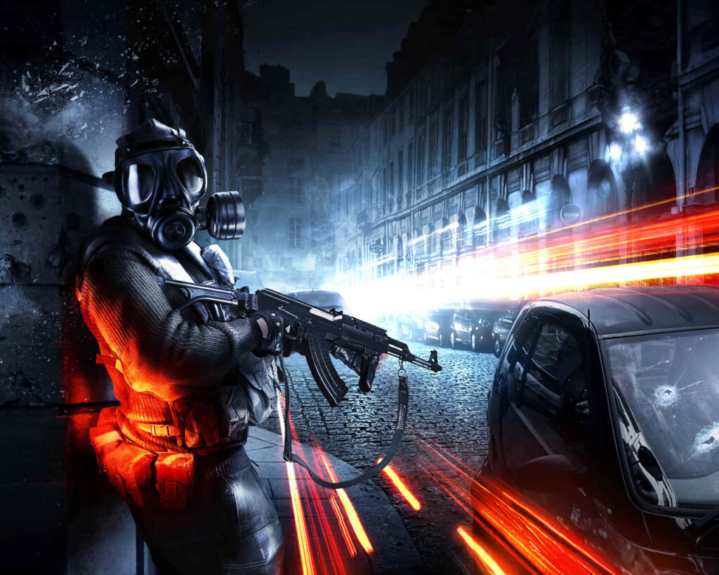 Epic Battlefield 3 Wallpaper: Intense Combat Scene in Urban Chaos