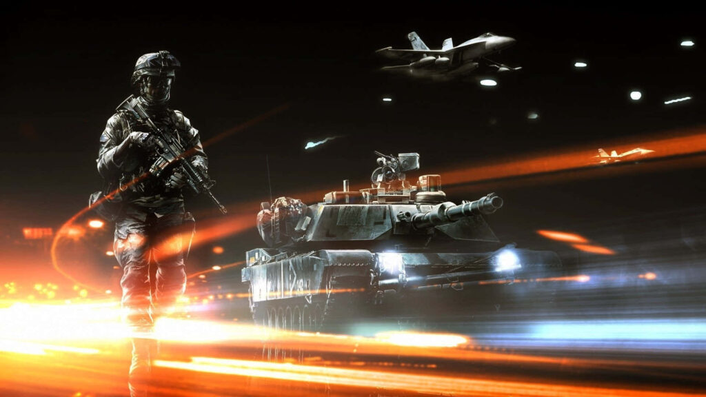 Dynamic Battlefield 3 Wallpaper: Intense Tank Warfare Action Scene
