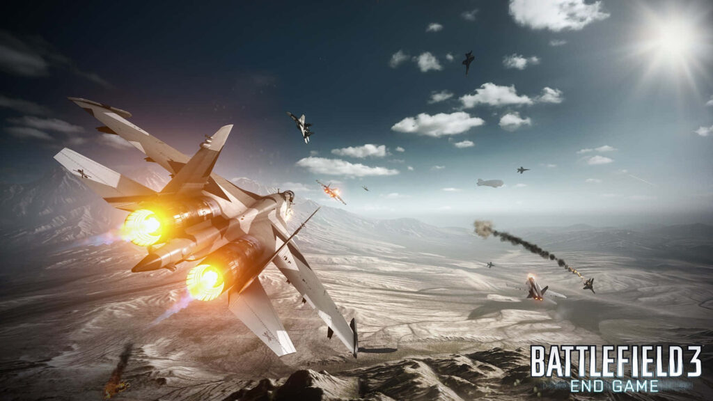 Epic Battlefield 3: End Game Wallpaper - Jet Explosions in Desert