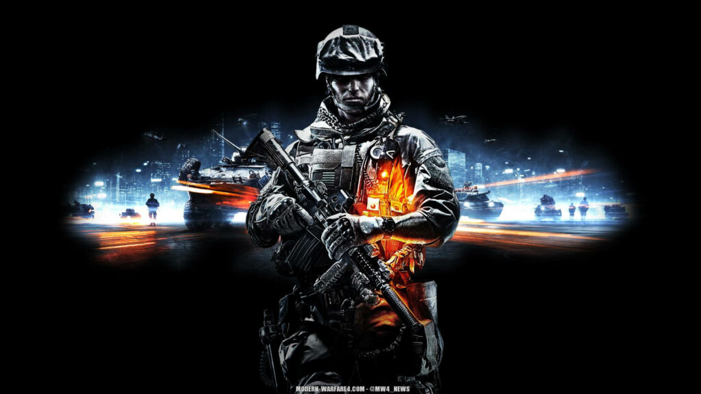 Battlefield 3 Wallpaper: Intense Soldier in Action-Packed Design