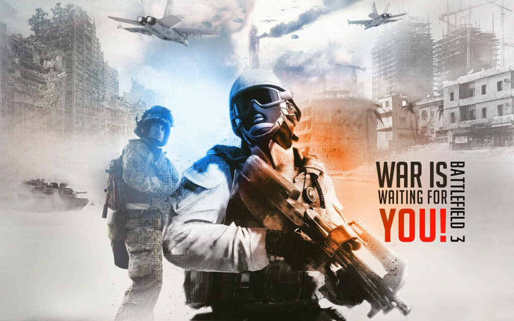 Battlefield 3 Wallpaper: Intense War Scene with Action-Packed Design