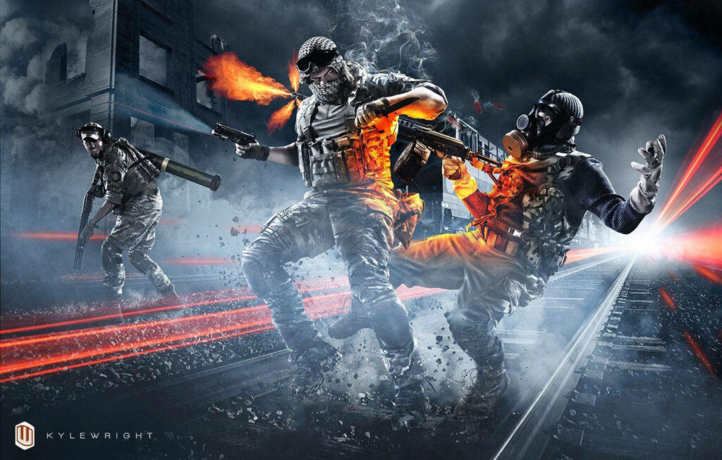 Intense *Battlefield 3* Action Scene Wallpaper - Urban Combat Chaos