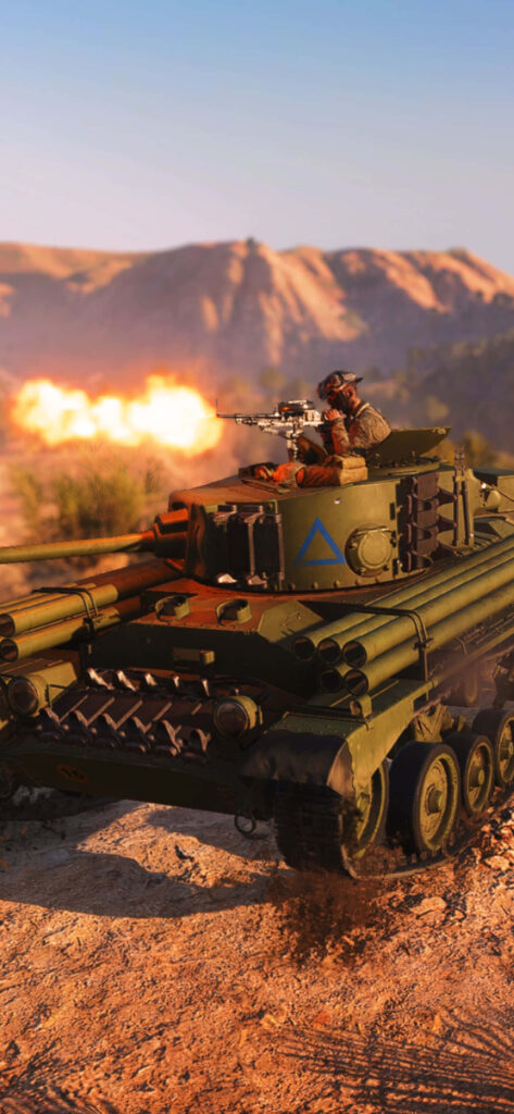 Battlefield V: The Ferocious Soldier on the Tank's Door Unleashing Mayhem Wallpaper