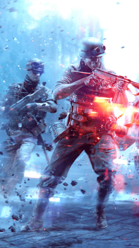 Battlefield V Warriors: Creating Epic iPhone Wallpaper with Soldiers and Weapons