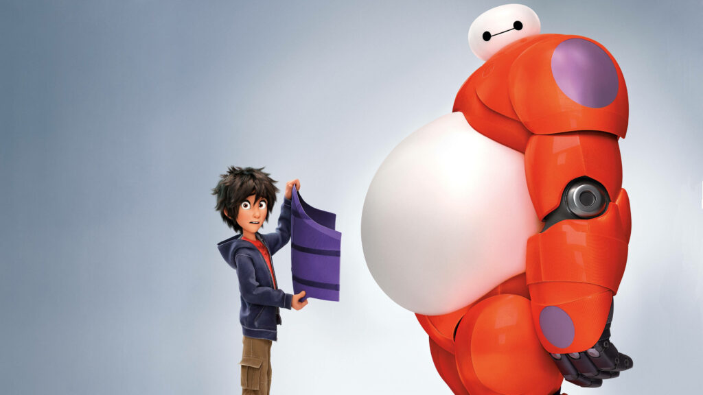Baymax & Hiro: Big Hero 6 Wallpaper Showcasing Friendship & Teamwork