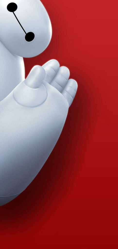 Baymax Wallpaper for Realme 6: Iconic White Robot on Red Background