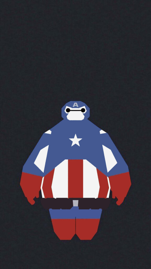 Baymax as Captain America: Unique Superhero Fusion Wallpaper