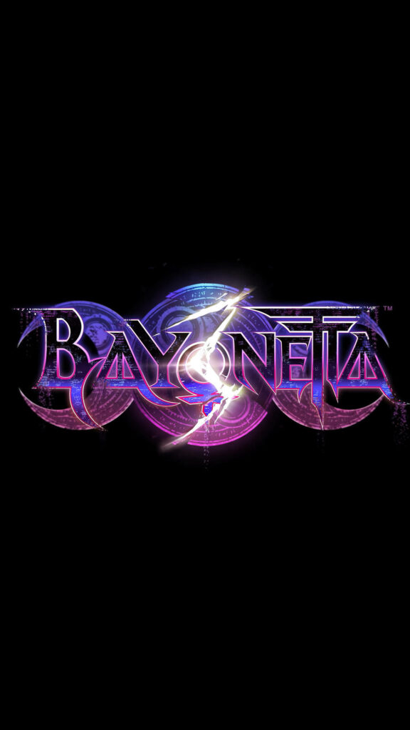 Bayonetta 3 poster wallpaper with bold purple violet colors and dynamic energy effects background