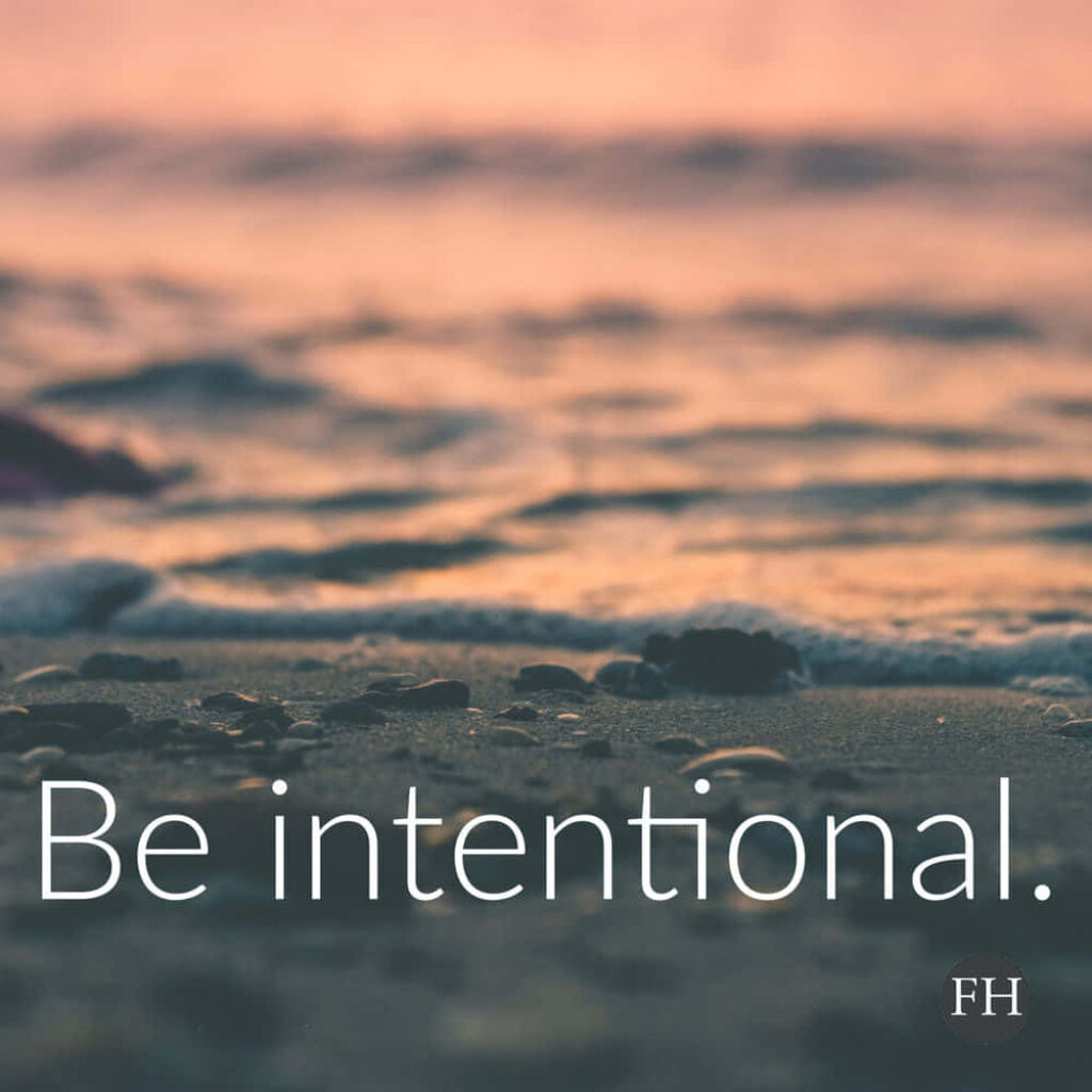 Serene Beach Wallpaper: Gentle Waves & Inspiring 'Be Intentional'