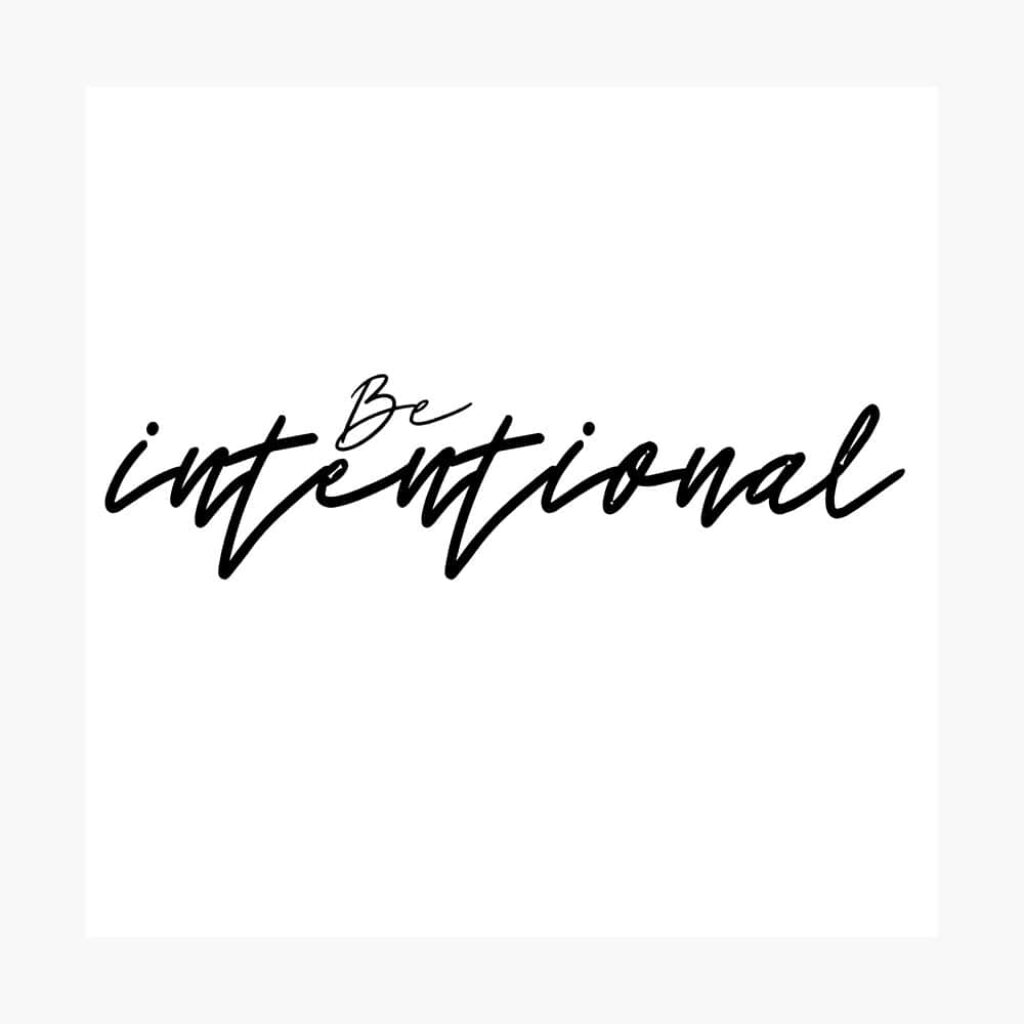 Elegant Minimalist Wallpaper: Be Intentional in Cursive on White