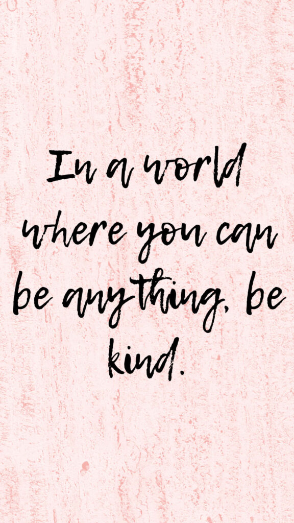Handwritten inspire kindness wallpaper soft pink textured background positive message design