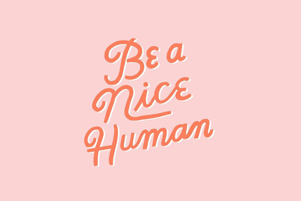 Be Kind and Embrace Positivity: Inspiring Pastel Pink Poster with Aesthetic Words Wallpaper