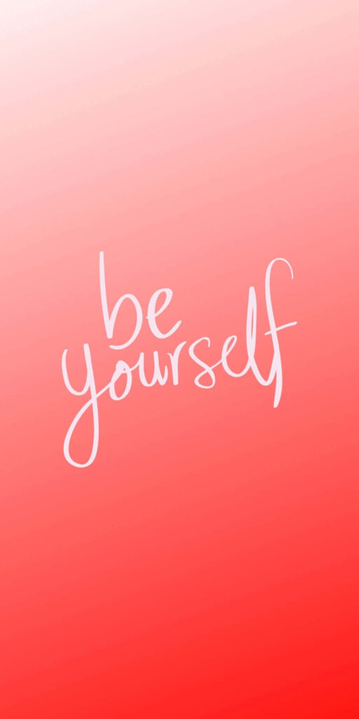 Be Yourself Wallpaper: Elegant Quote on Smooth Red Gradient Background
