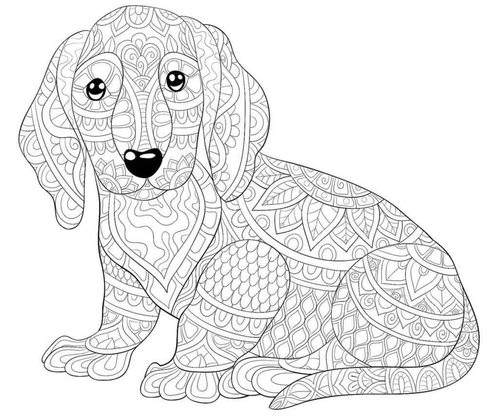 Intricate Beagle Dog Coloring Wallpaper for Art Lovers