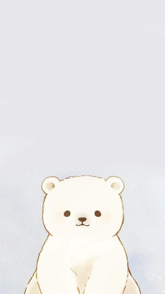 A Dreamy and Simplistic Profile Picture: Cartoon Polar Bear Set Against a Tranquil Light Blue Background - Aesthetic Background Snapshot Wallpaper